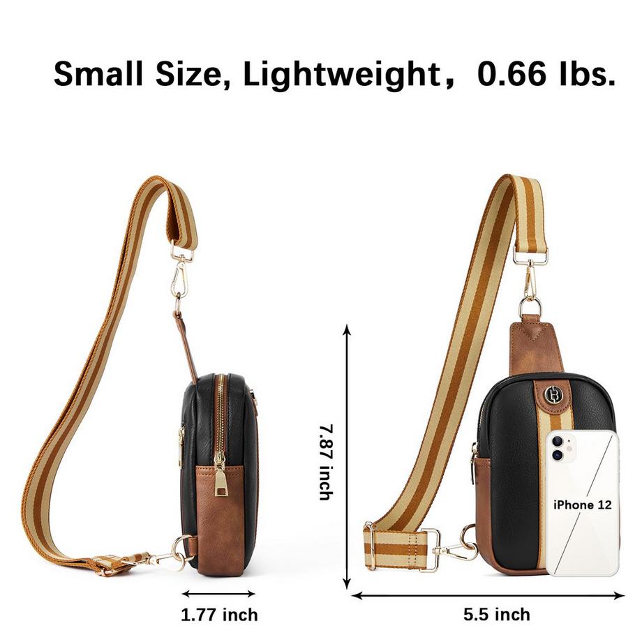 Only-bags.store Petit sac bandoulière en cuir PU avec bandoulière tissée  