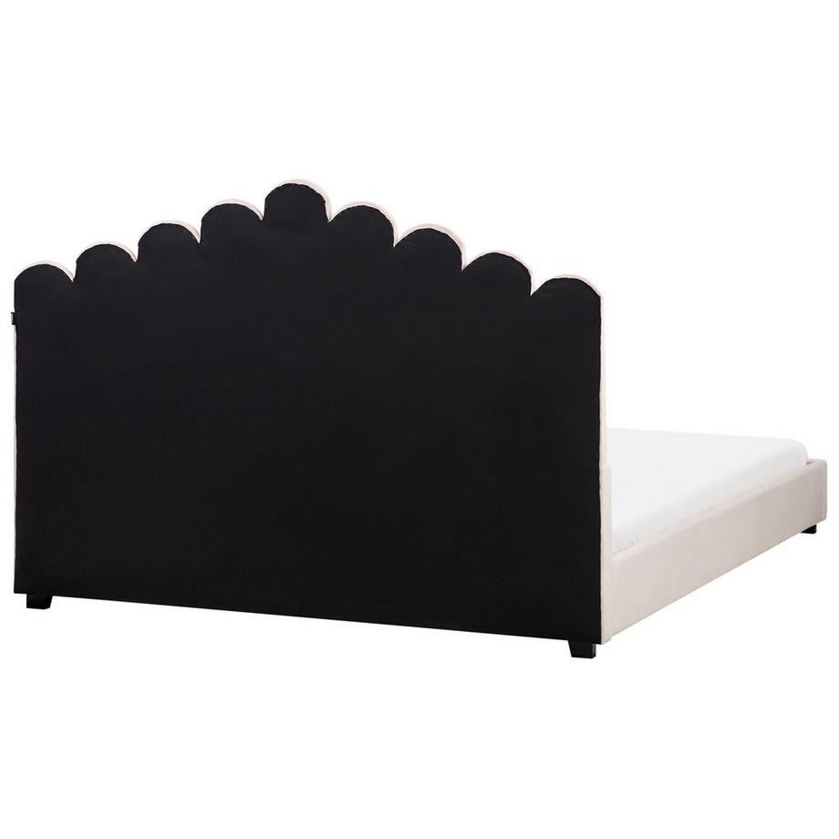 Beliani Lit avec sommier en Velours Glamour VINCENNES  