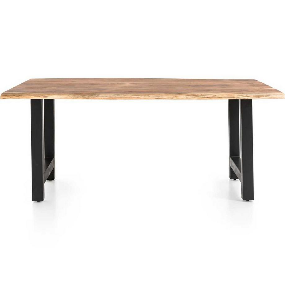 mutoni Tavolo da pranzo in acacia naturale con gamba ad H 140x80  