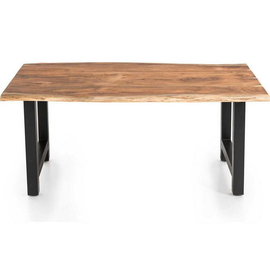 mutoni Tavolo da pranzo in acacia naturale con gamba ad H 140x80  