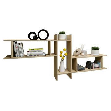 Holzregal hängend | platzsparendes Regal | Maße: H. 80 x B. 188 x T. 20 cm | Elegantes Regal hängend | Aufbewahrungsregal | Bücherregal | Wandboard -