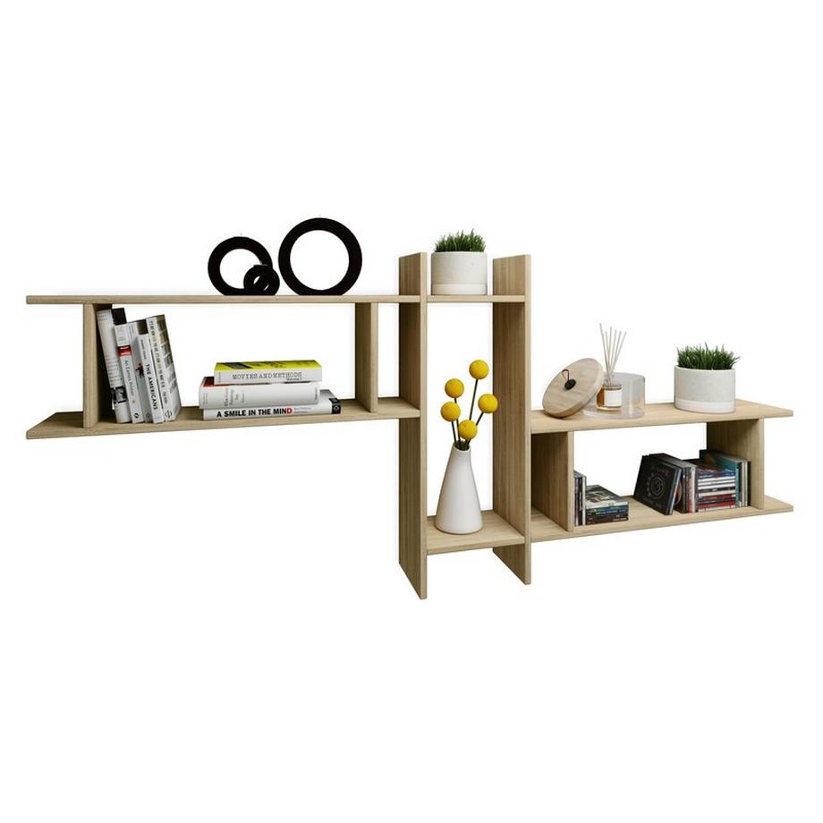 Holzregal hängend | platzsparendes Regal | Maße: H. 80 x B. 188 x T. 20 cm | Elegantes Regal hängend | Aufbewahrungsregal | Bücherregal | Wandboard -
