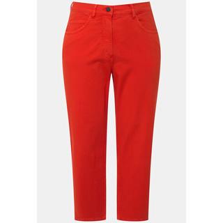 Ulla Popken  Jeans a 7/8 in cotone biologico con cintura comoda e spacchetti sugli orli 