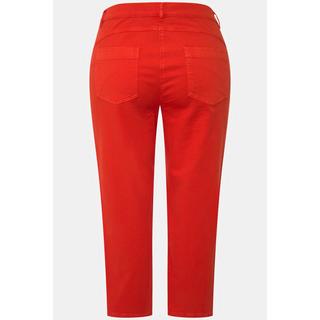 Ulla Popken  Jeans a 7/8 in cotone biologico con cintura comoda e spacchetti sugli orli 