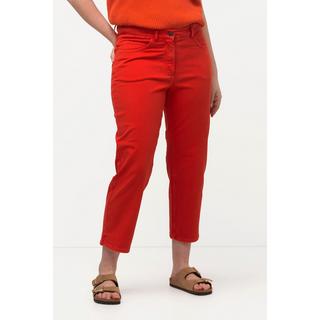 Ulla Popken  Jeans a 7/8 in cotone biologico con cintura comoda e spacchetti sugli orli 