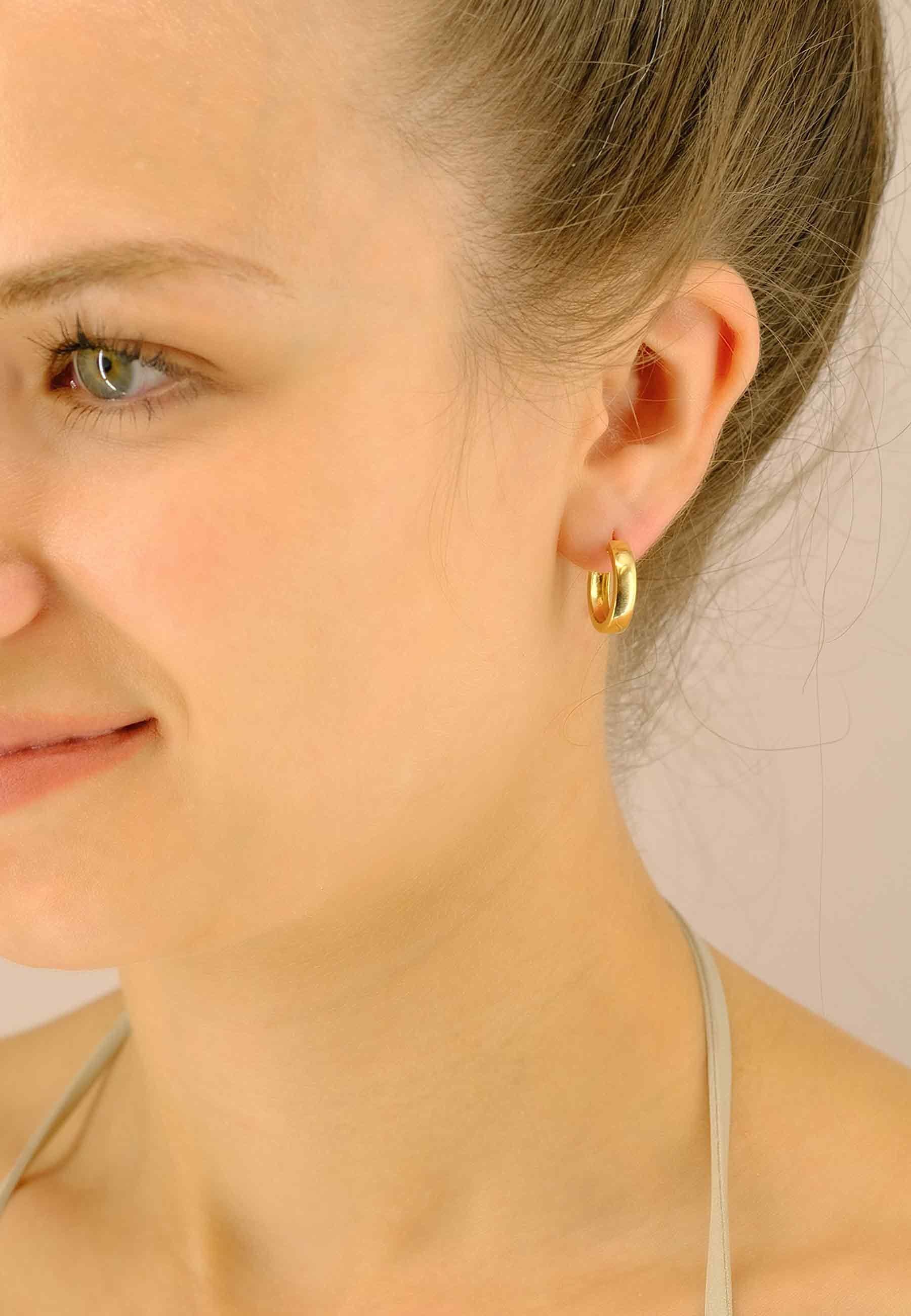 MUAU Schmuck  Creolen Gelbgold 750 U-Profil Scharnier 16.7mm 