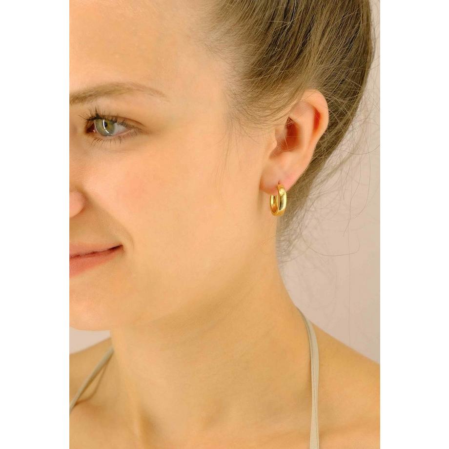 MUAU Schmuck  Charnière créole en or jaune 750 à  profil en U 16,7 mm 