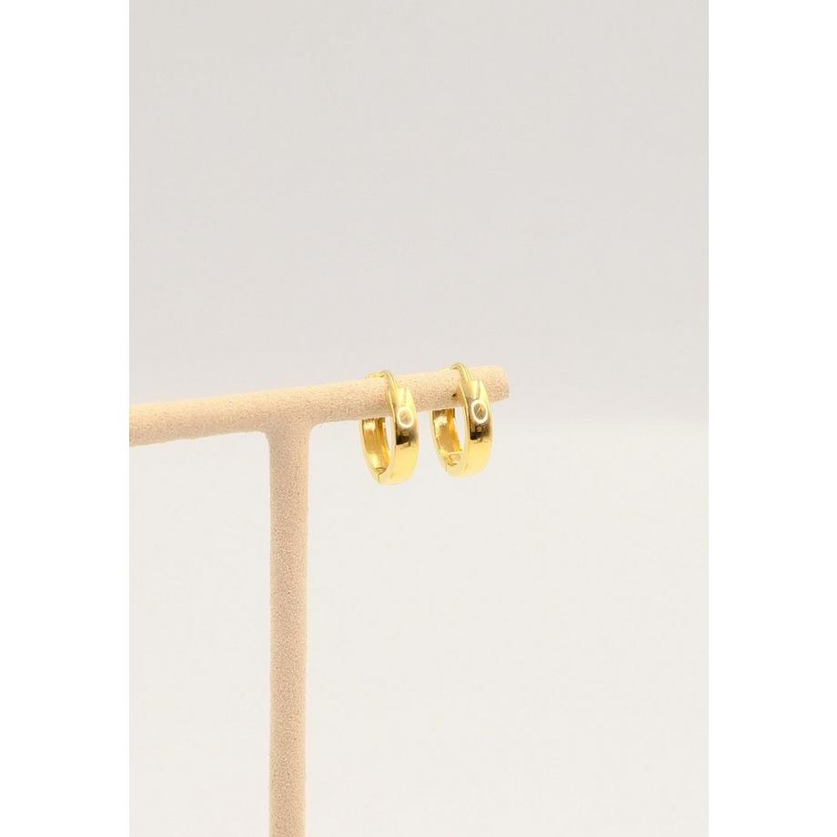 MUAU Schmuck  Charnière créole en or jaune 750 à  profil en U 16,7 mm 