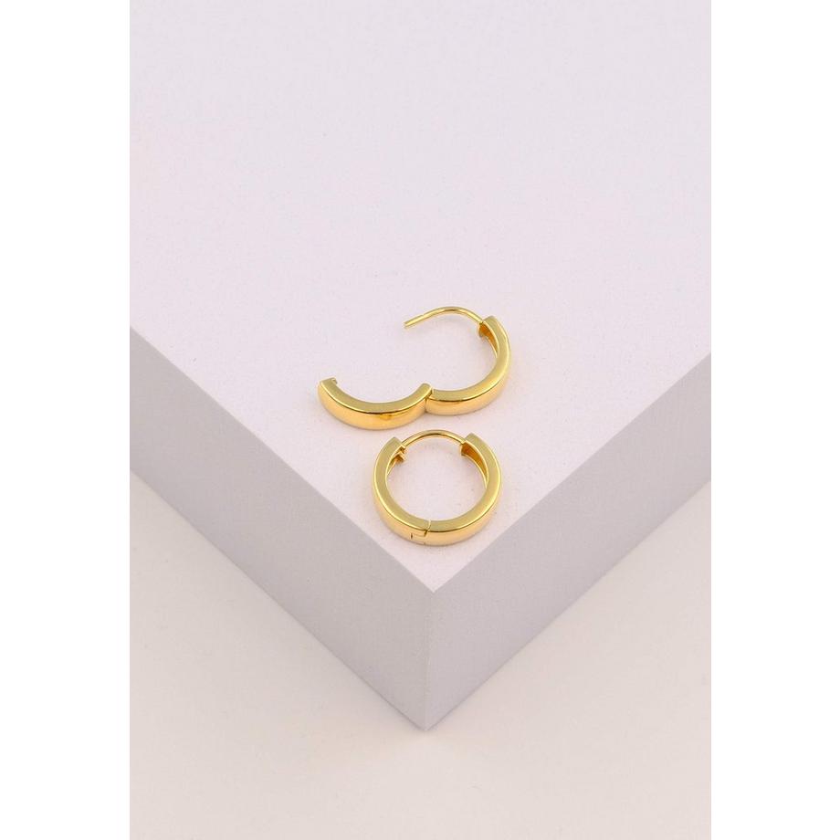 MUAU Schmuck  Charnière créole en or jaune 750 à  profil en U 16,7 mm 