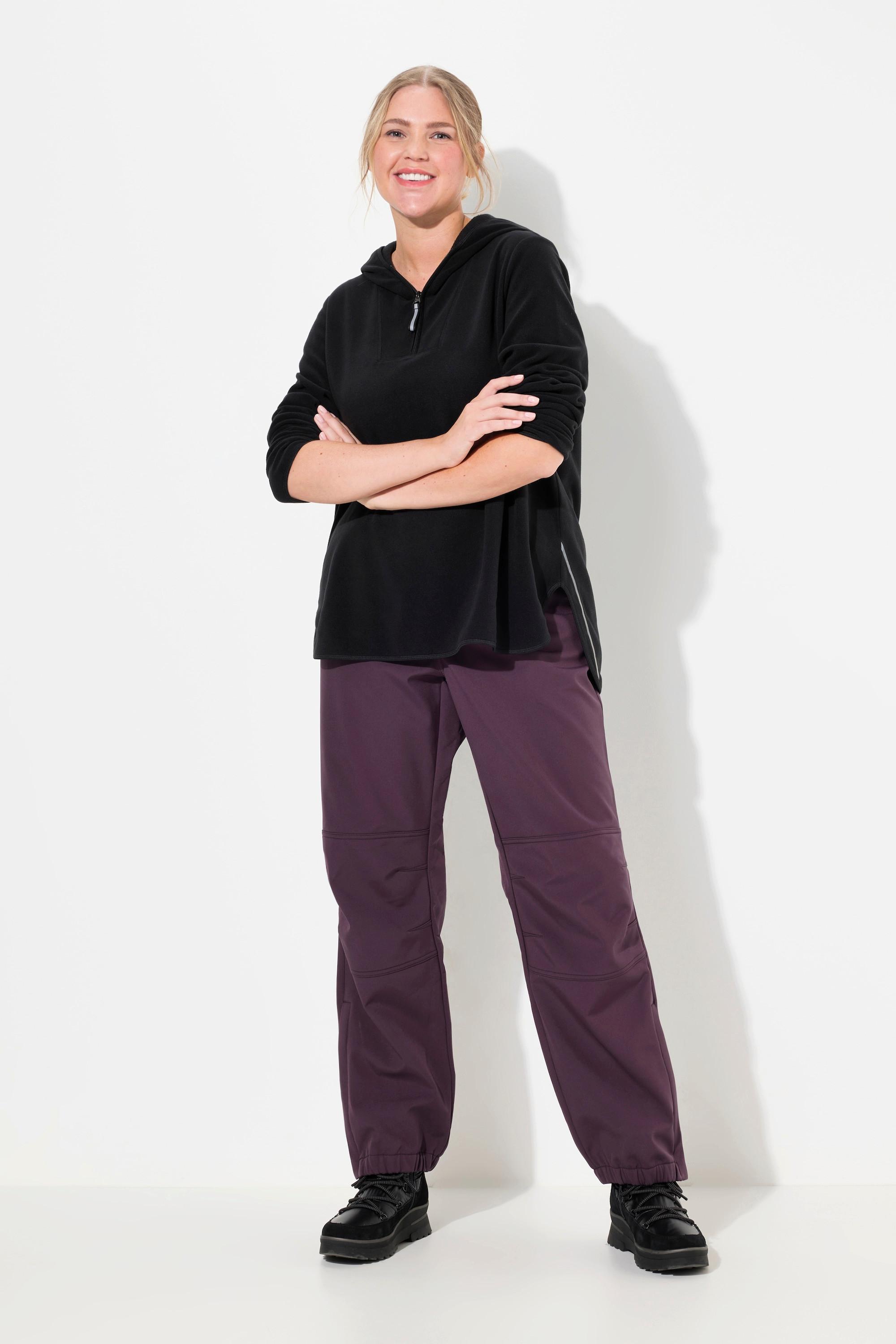 Ulla Popken  Pantalon Softshell déperlant, avec doublure en polaire et genoux préformés 