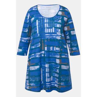 Ulla Popken  Longshirt, grafischer Druck, A-Linie, Rundhals, 3/4-Arm 