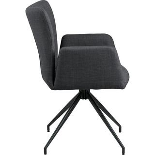 mutoni Chaise de salle à manger avec accoudoirs Lyanna pivotant gris foncé (1 pièce)  