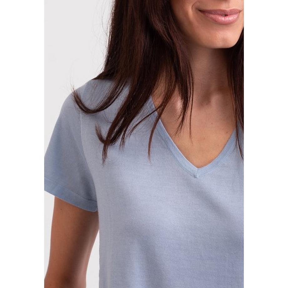 CASH-MERE.CH T-Shirt Manches Courtes Col V  