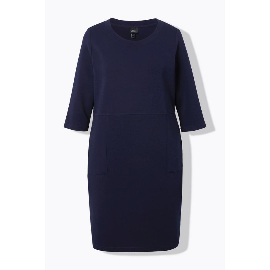 Ulla Popken Punto Sweatkleid Rundhals 3/4-Arm Taschen  