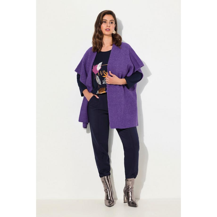 Ulla Popken Cardigan Oversize Ouvert Manches Courtes  