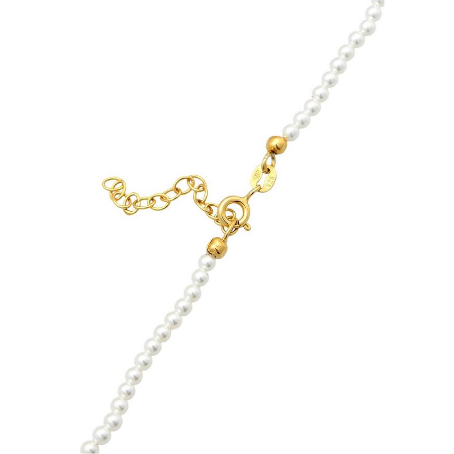 Elli  Halskette Choker Muschelkernperlen 925 Silber 