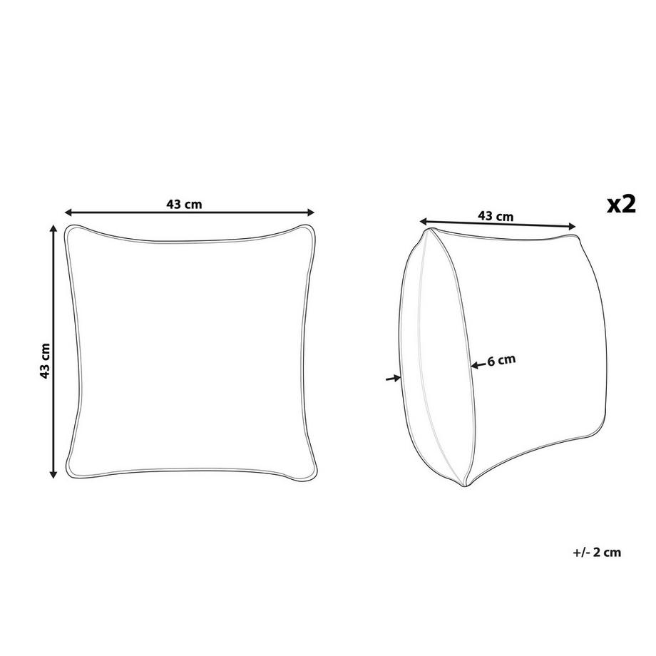 Beliani Dekokissen 2er Set aus Baumwolle Modern CYNARA  