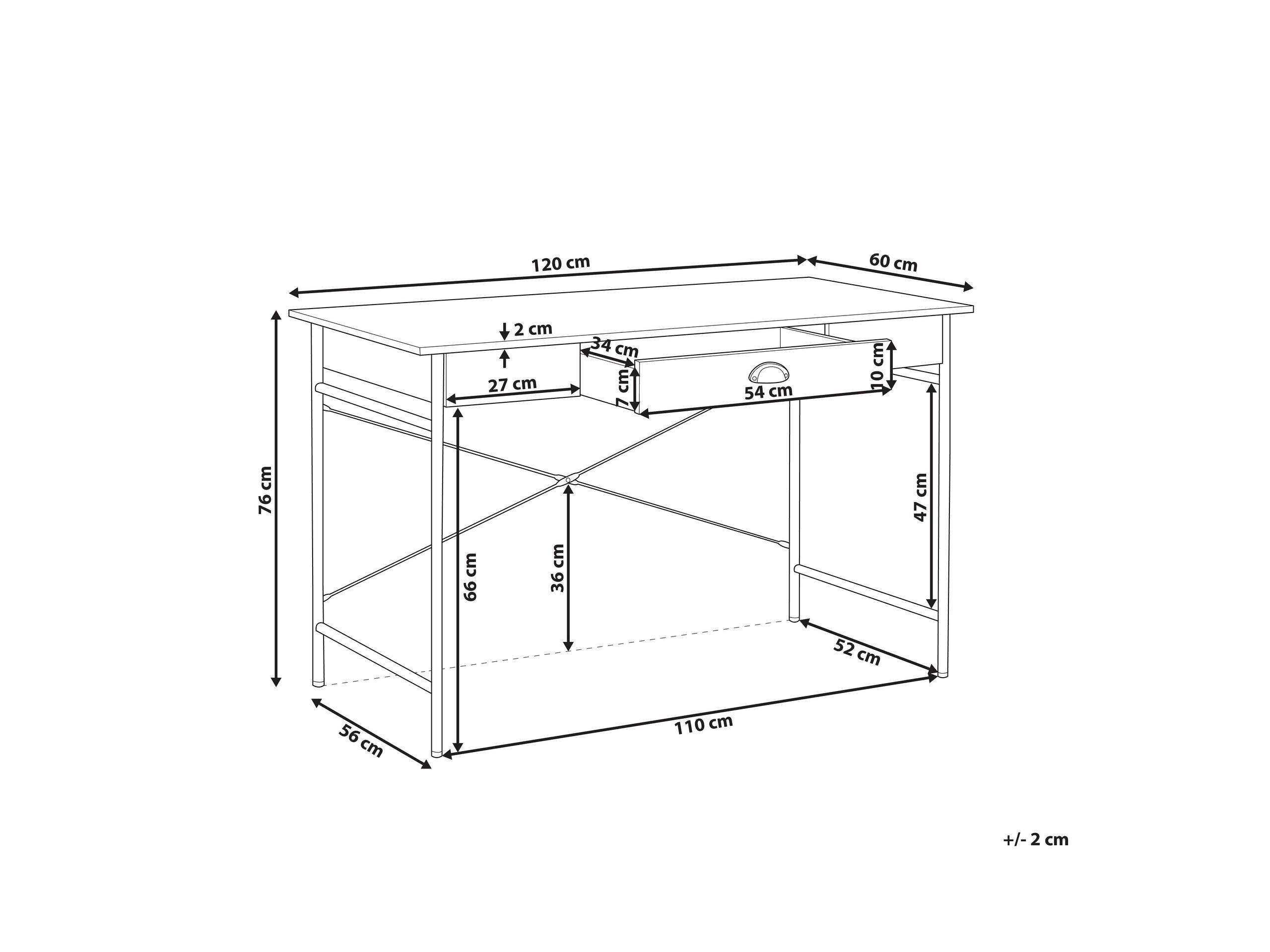 Beliani Table de bureau en MDF Industriel CASCO  