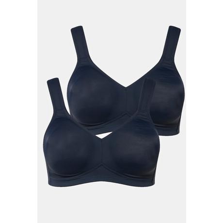 Ulla Popken  Soutien-gorge en microfibre, sans armatures, bonnets moulés - lot de 2 