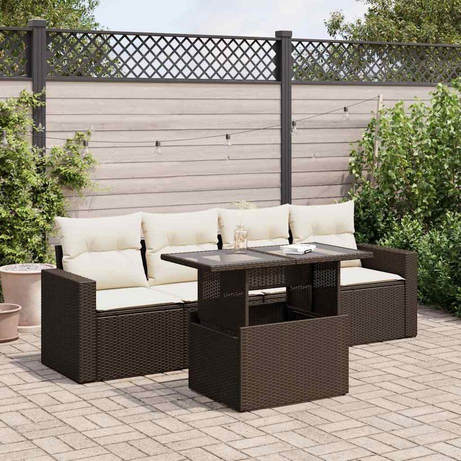 VidaXL Ensemble de canapés de jardin rotin synthétique  