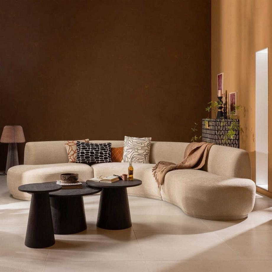 mutoni Table basse Maan brun foncé 60  