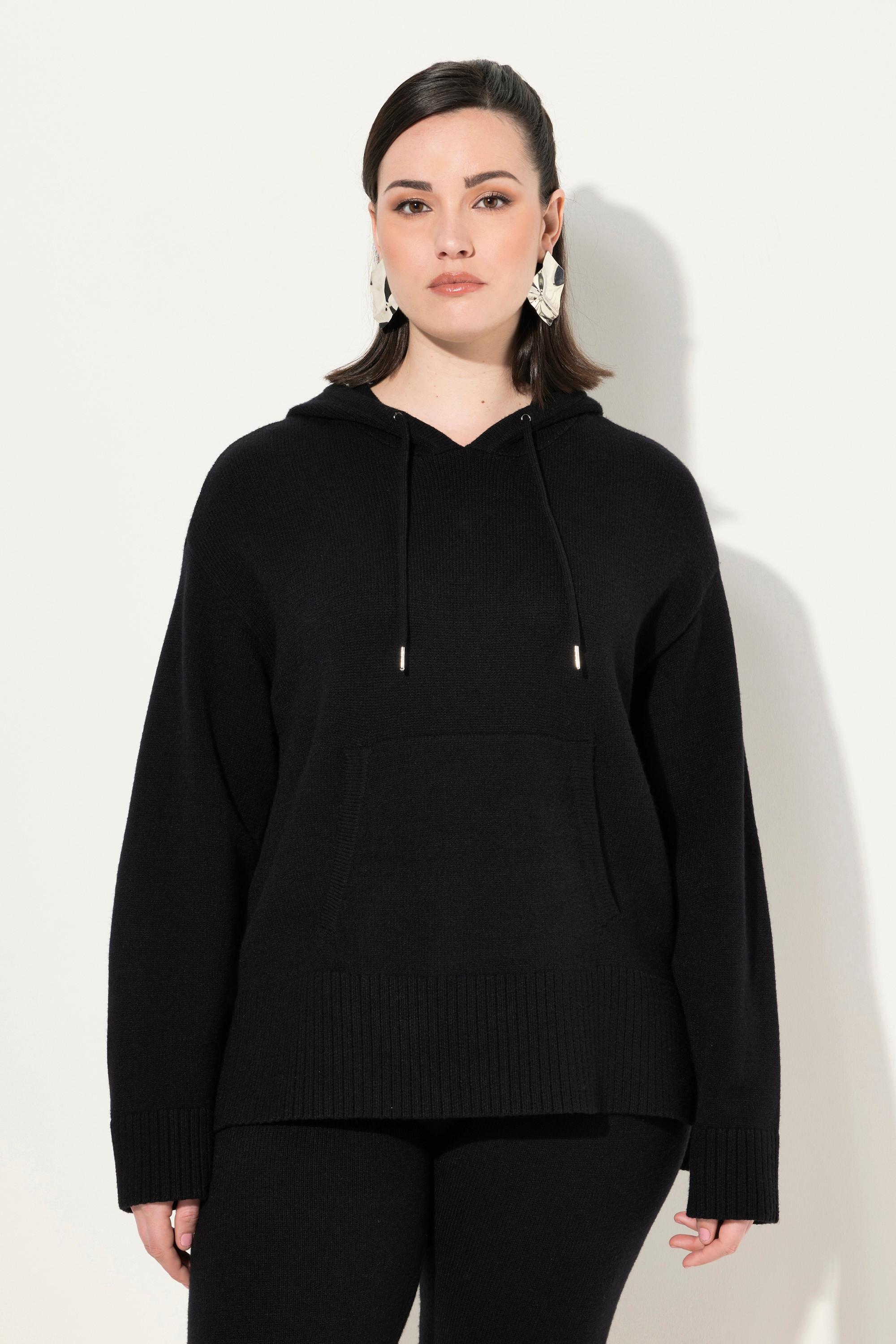 Ulla Popken  Strick-Hoodie, Oversized, Kapuze, Langarm, Tasche 