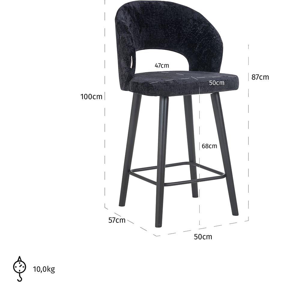 mutoni Tabouret de bar Savoy noir 100  