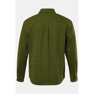 JP1880  Chemise en flanelle à carreaux, manches longues et col Kent, coupe Modern Fit - jusqu'au 8&nbsp;XL 