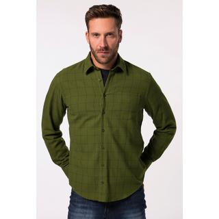 JP1880  Chemise en flanelle à carreaux, manches longues et col Kent, coupe Modern Fit - jusqu'au 8&nbsp;XL 