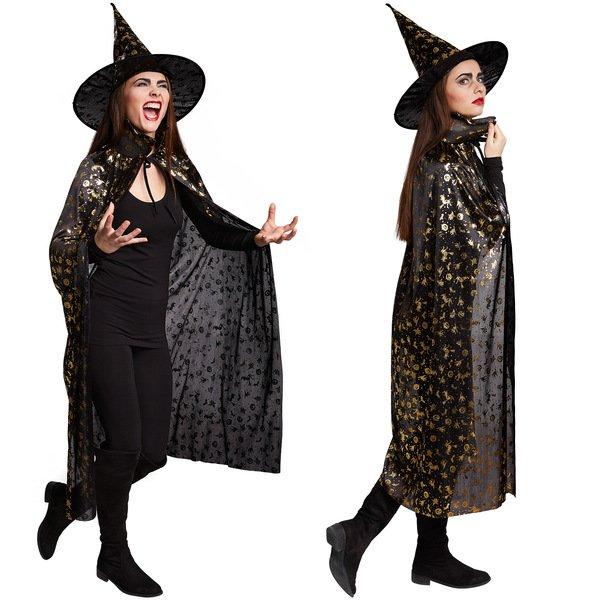 Tectake  Unisex Erwachsene Set Hut und Umhang Halloween 