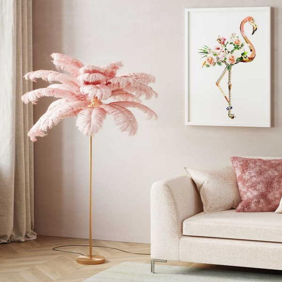 KARE Design  Lampadaire Feather Palm rose hauteur 165 
