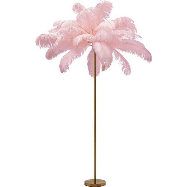 KARE Design  Stehleuchte Feather Palm pink Höhe 165 