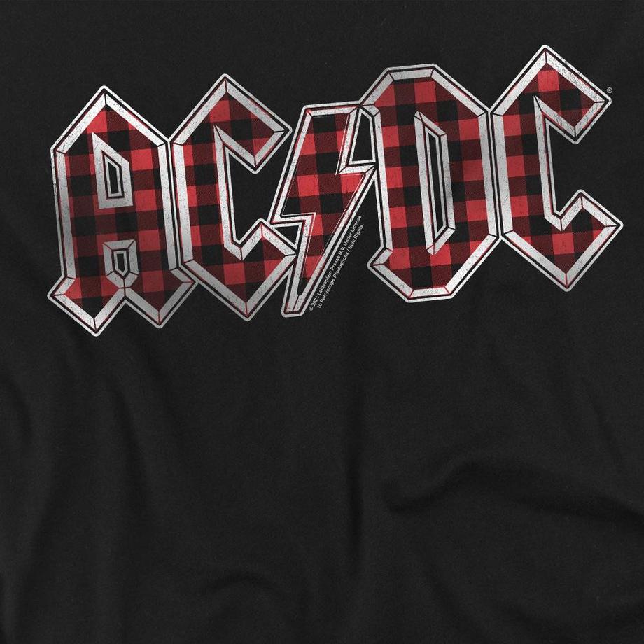 AC/DC T-shirt a maniche lunghe con logo a quadri  