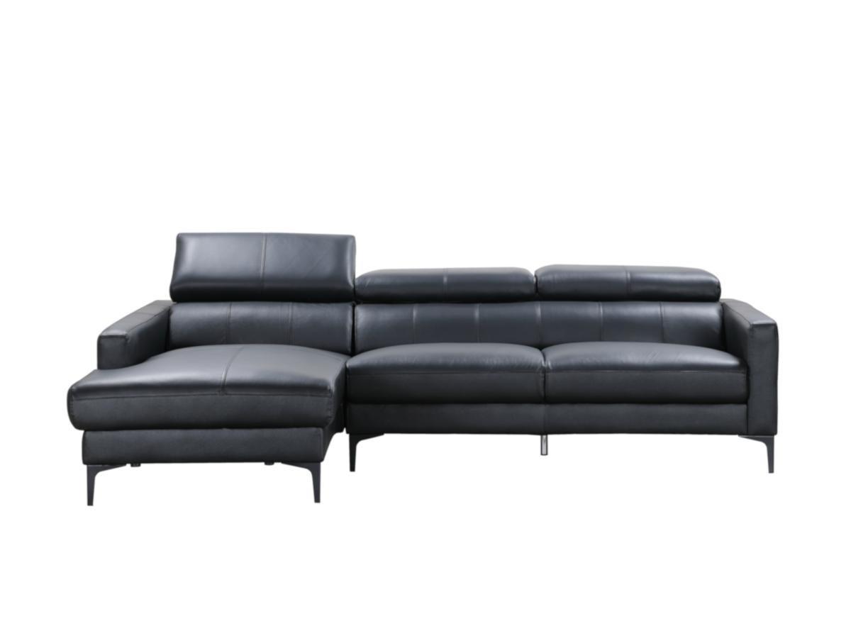 Vente-unique Ecksofa Leder Büffelleder Ecke Links FLORENCE  