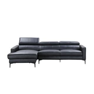 Vente-unique Ecksofa Leder Büffelleder Ecke Links FLORENCE  