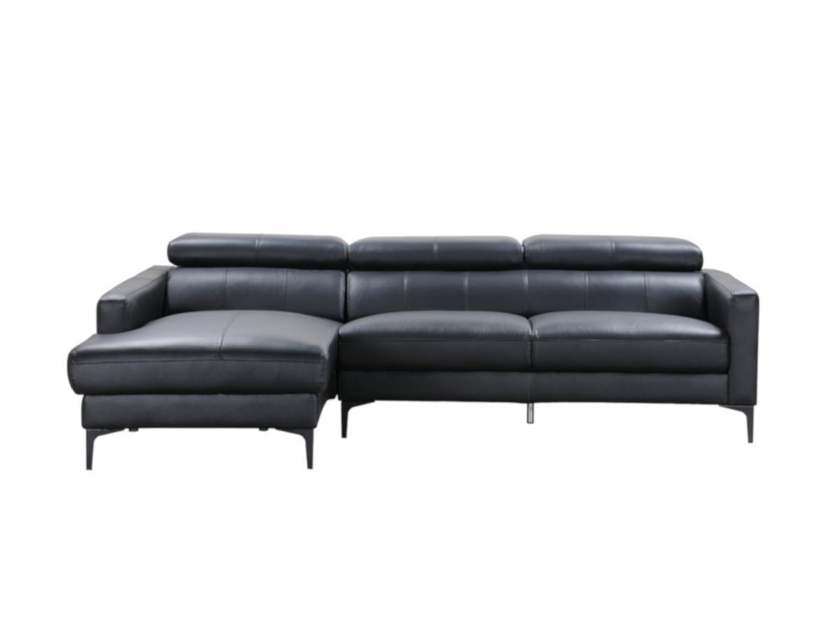 Vente-unique Ecksofa Leder Büffelleder Ecke Links FLORENCE  