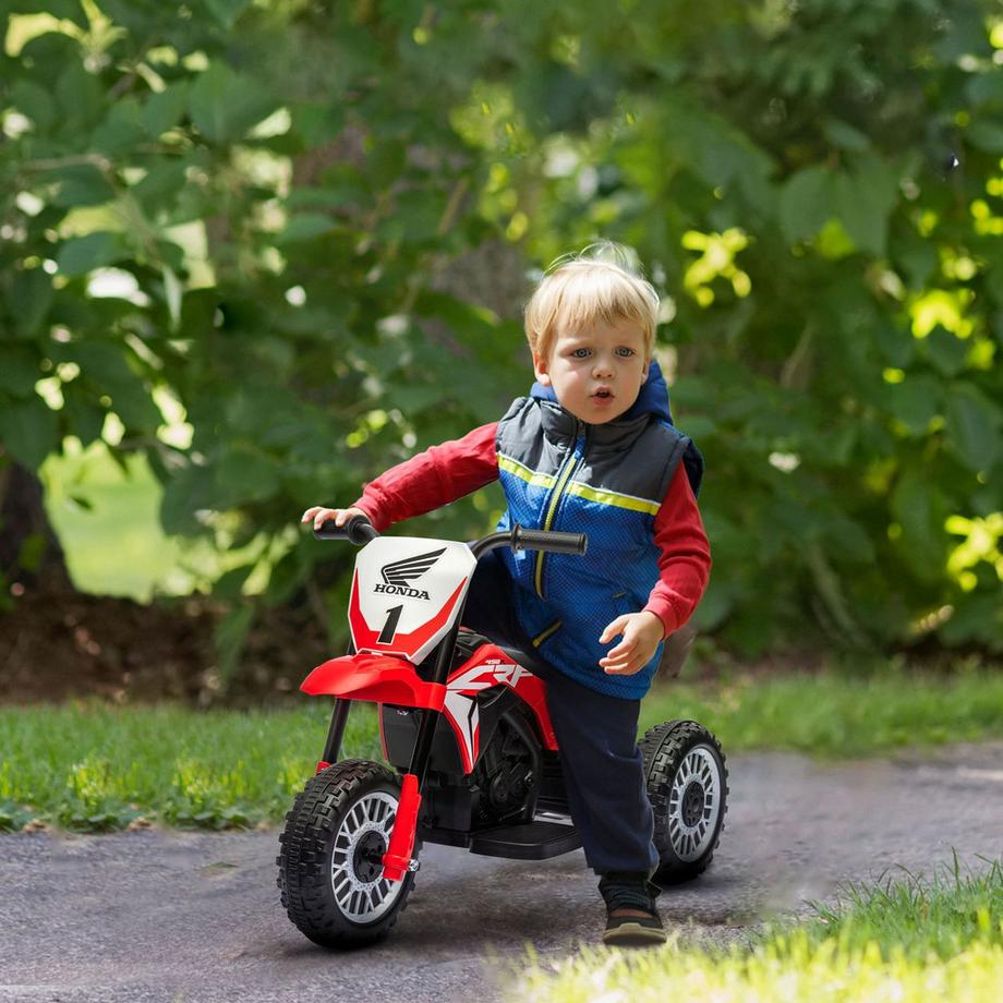 Northio  Kinder Elektro-Motorrad 6V mit Hupe & Startup-Musik, Kinderfahrzeug für 1,5-3 Jahre, 3km/h, Rot, sicherer Fahrspaß 