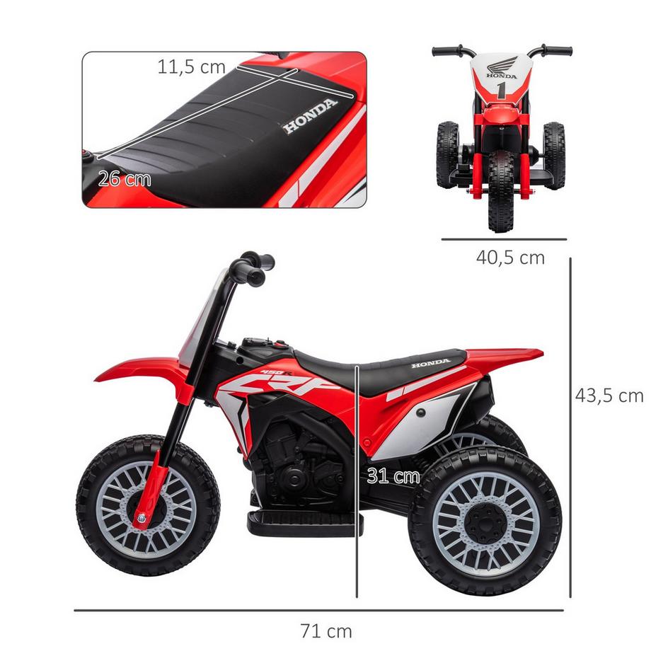 Northio  Kinder Elektro-Motorrad 6V mit Hupe & Startup-Musik, Kinderfahrzeug für 1,5-3 Jahre, 3km/h, Rot, sicherer Fahrspaß 
