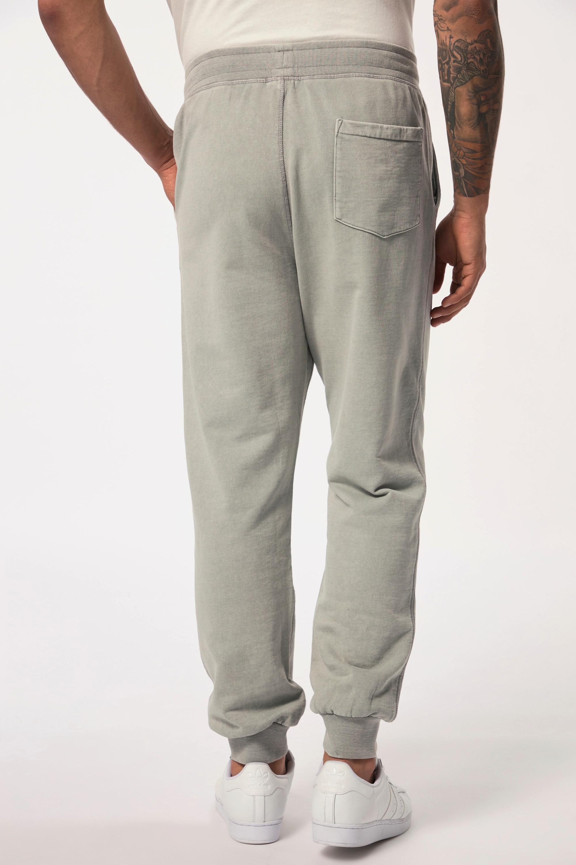 JP1880  Pantalon de jogging en molleton, taille élastique et délavage vintage gris moyen 