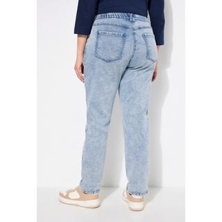 Ulla Popken  pantaloni boyfriend in jersey, gamba ampia, cintura comfort 