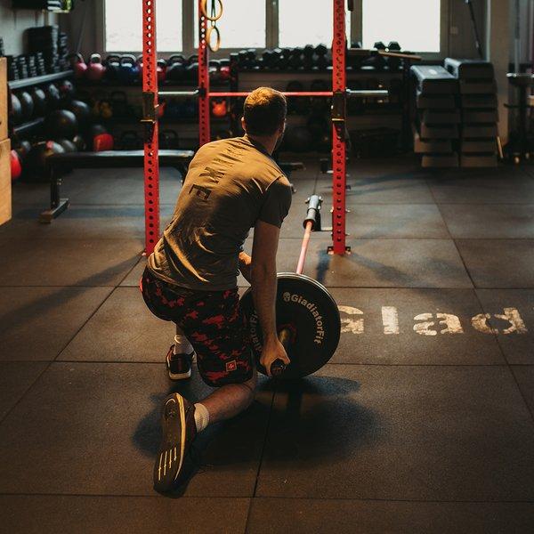 GladiatorFit  T-Bar Zug Olympiastange aus Stahl für Stangen Ø 50mm 