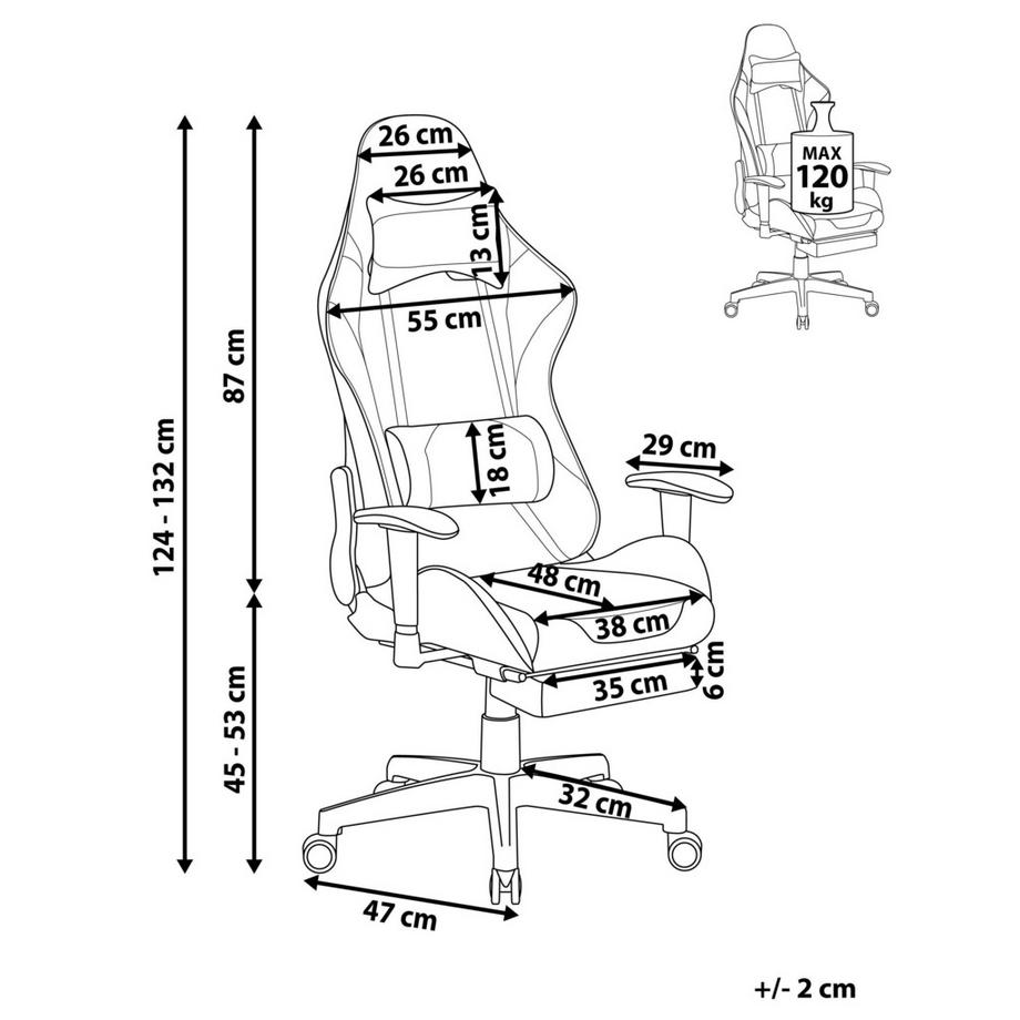Beliani Siège de gaming en Cuir PU Rétro VICTORY  