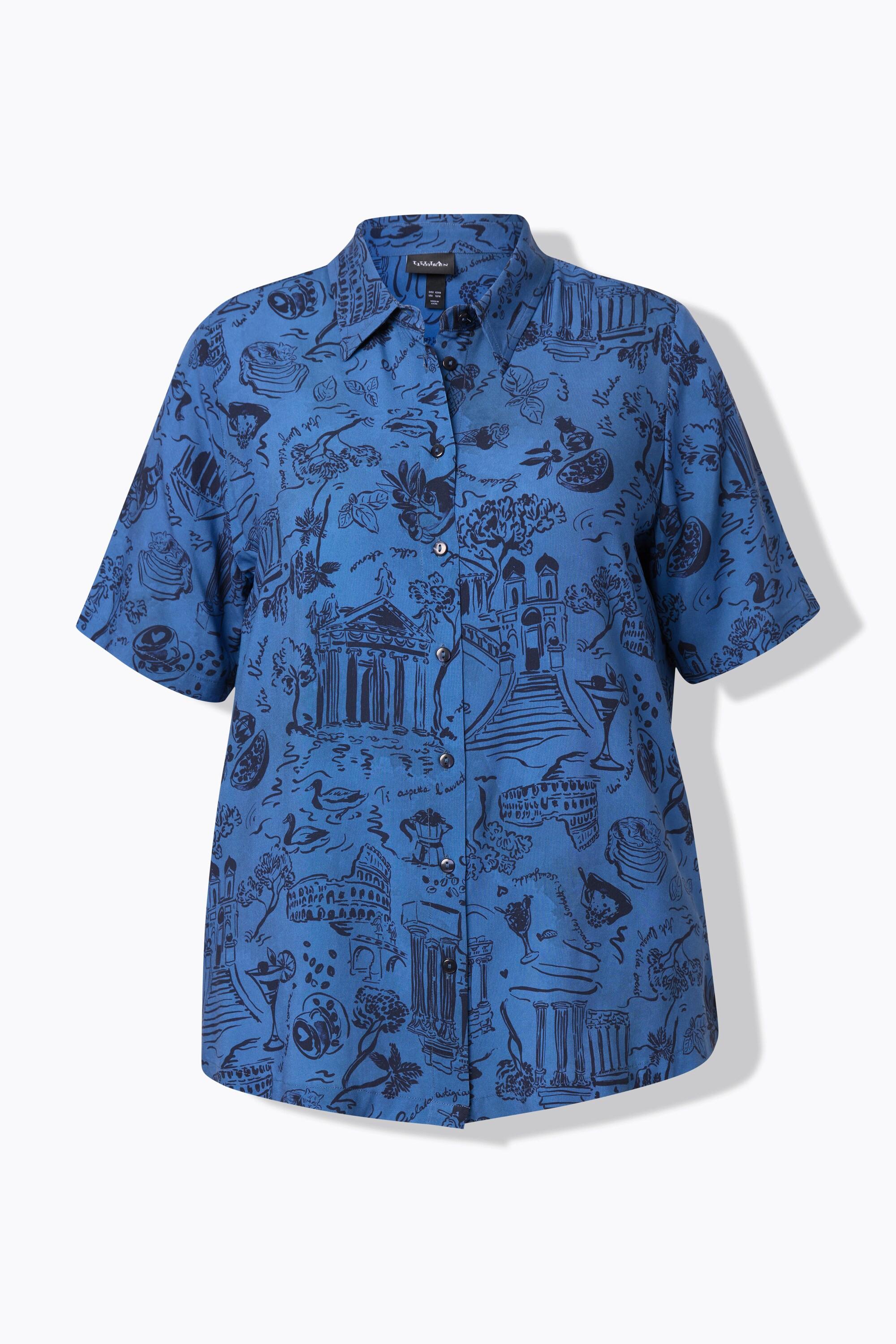 Ulla Popken Chemisier Col Classique Manches Courtes Holiday  