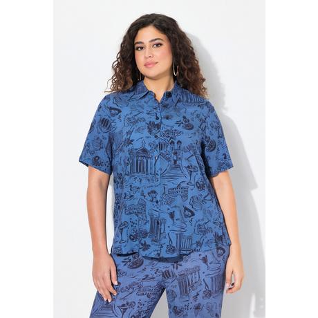 Ulla Popken Chemisier Col Classique Manches Courtes Holiday  