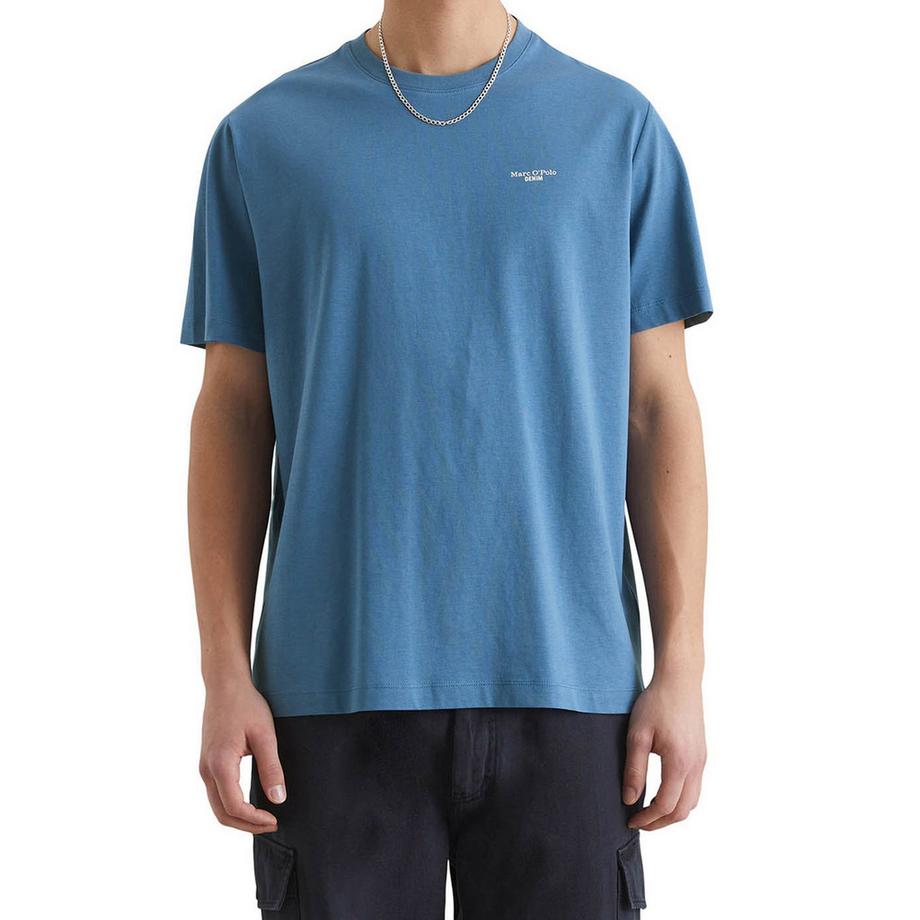Marc O'Polo Denim T-shirt  Pack de 1 Confortable à porter-T-Shirt, SSL, Logo Print, Reg F  