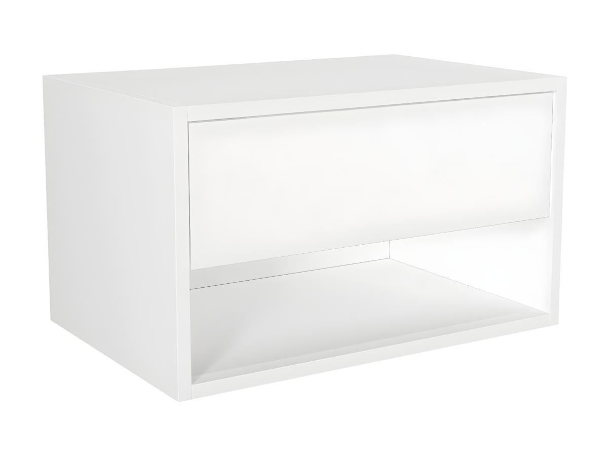 Vente-unique 2er-Set Nachttische hängend - 1 Schublade & 1 Ablage - Weiß - RITAMI  