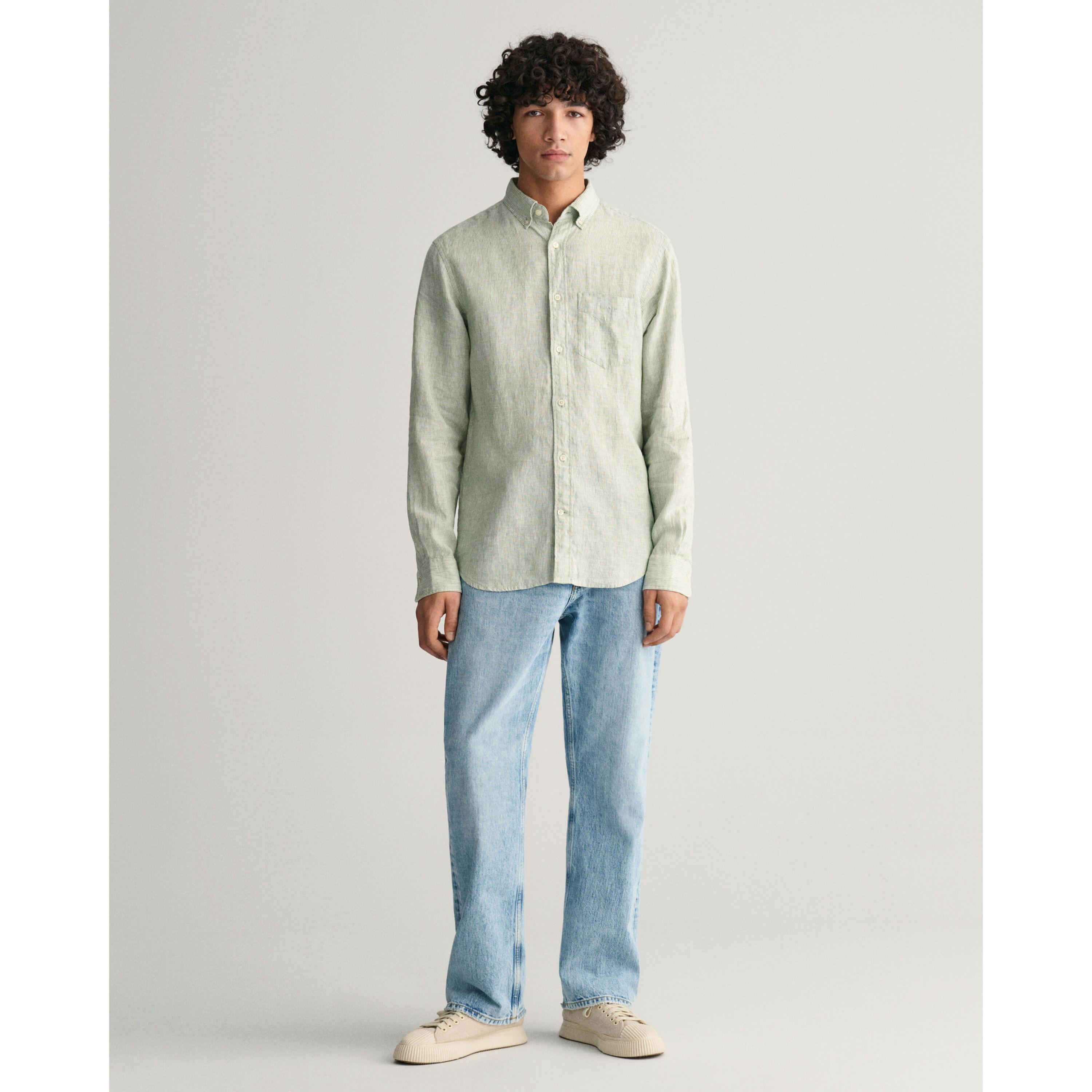 GANT Gestreiftes Regular Leinenhemd  