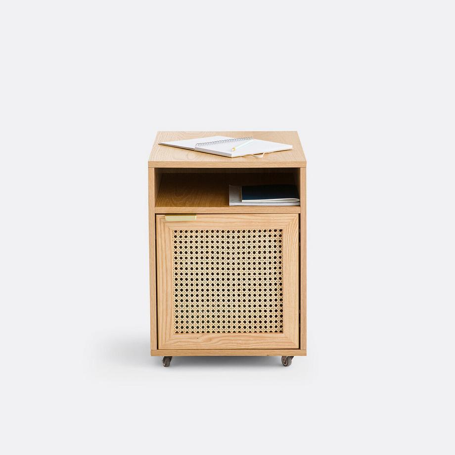 SO'HOME Rollcontainer Loris mit Rattangeflecht  