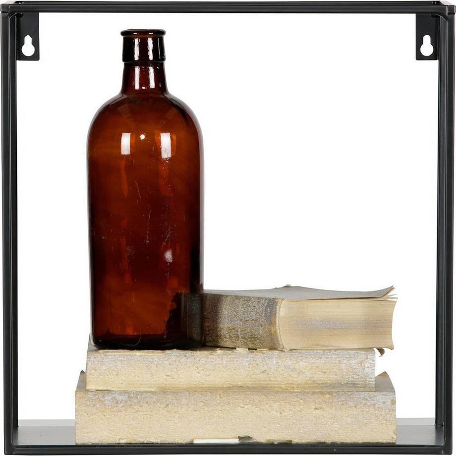 mutoni Wandregal Meert Metall Schwarz Kubus (2er-Set)  