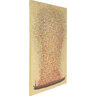 KARE Design Bild Touched Flower Boat Gold Rot 100x80cm  